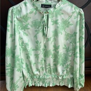 INC International Concepts Mint Green Floral Blouse